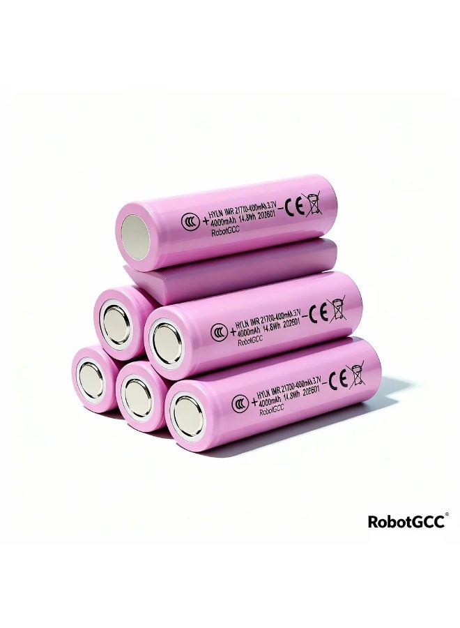 وبوت جي سي سي بطارية ليثيوم أيون 21700 قابلة لإعادة الشحن بسعة 4000mAh وجهد 3.7V | خلية 21700 عالية السعة مع خرج طاقة مستقر | بطارية طاقة لأنظمة الروبوتات وأردوينو وأجهزة إنترنت الأشياء والإلكترونيات DIY والمشاريع التعليمية STEM - Image 5